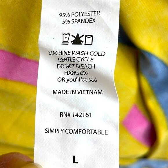 LuLaRoe Irma NWT L Gold Pink Navy Print Hi Low Comfy Stretchy Comfortable Fabric - Picture 8 of 16